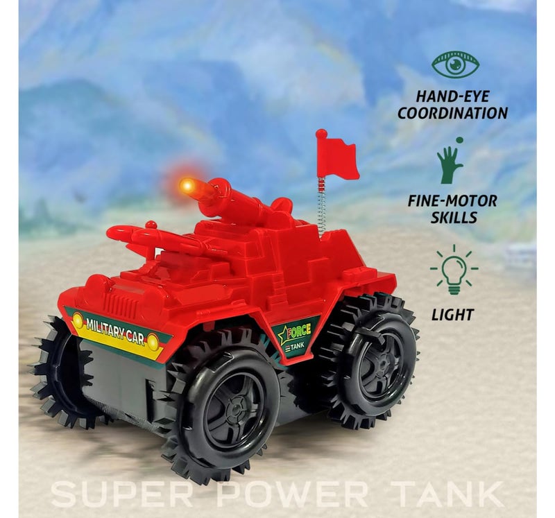 Rowan لعبة دبابة عسكرية متدحرجة للأطفال. دبابة مقاتلة متدحرجة 360 حركة بهلوانية، لعبة دبابة متدحرجة تعمل بالبطارية 3 سنوات وما فوق. - Image 5
