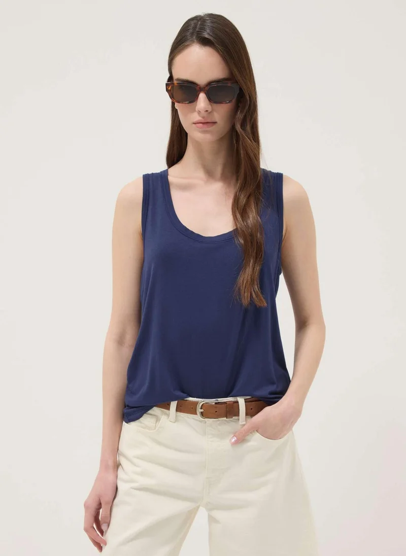 Ovs OVS Blue Stretch Viscose Vest Top