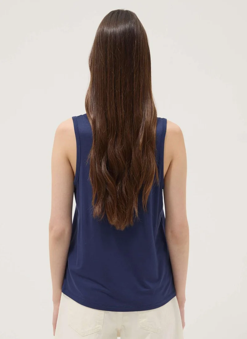 Ovs  OVS Blue Stretch Viscose Vest Top for Women | Best Price UAE