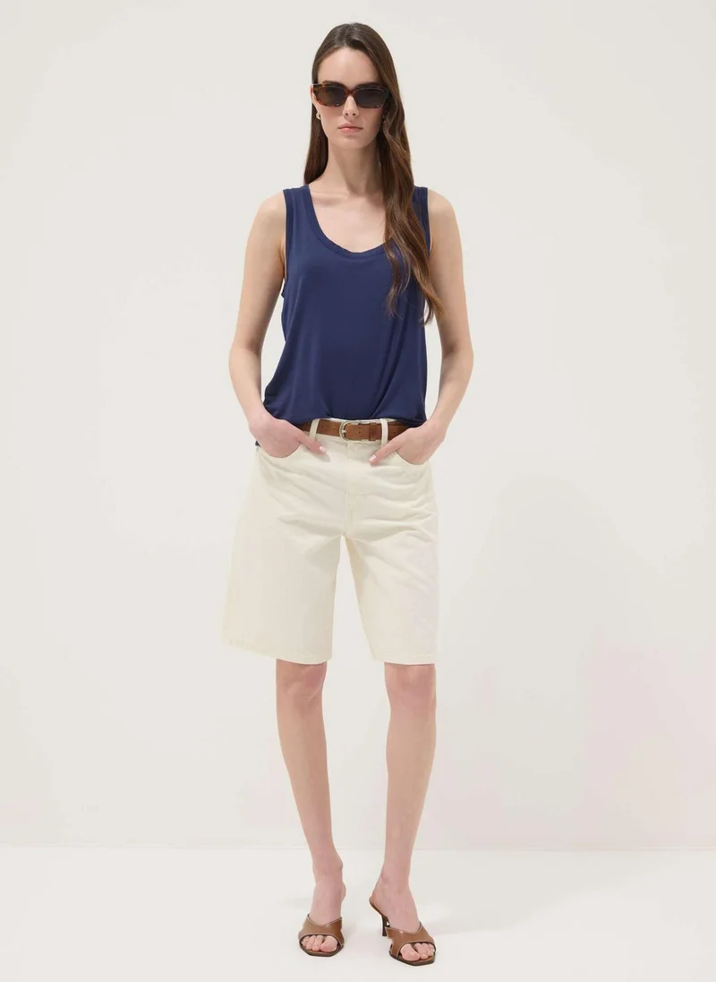 Ovs  OVS Blue Stretch Viscose Vest Top for Women | Best Price UAE