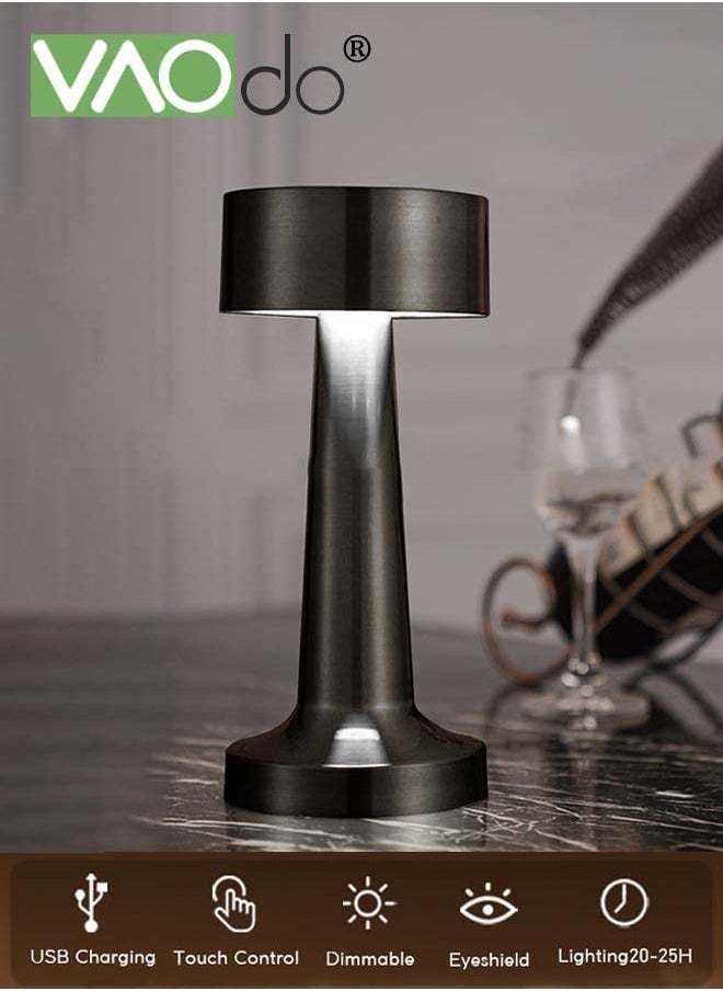 VAOdo LED 3 Color Desk Lamp, Home Decoration Soft Light Bedside Lamp, USB Charging Touch Dimming Table Lamp, for Restaurants Garden Patio Bedroom Outdoor  - Image 1