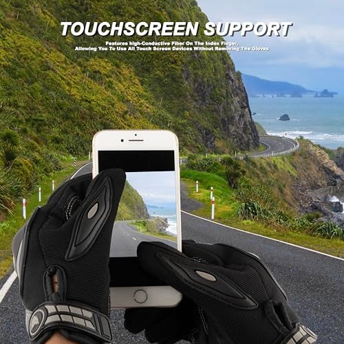 BADOWL RYDON Knuckle Protection Riding Gloves | Anti-Slip Grip & Touchscreen Sports Gloves | Durable, Breathable, All-Weather Design (Grey, M) - Image 5