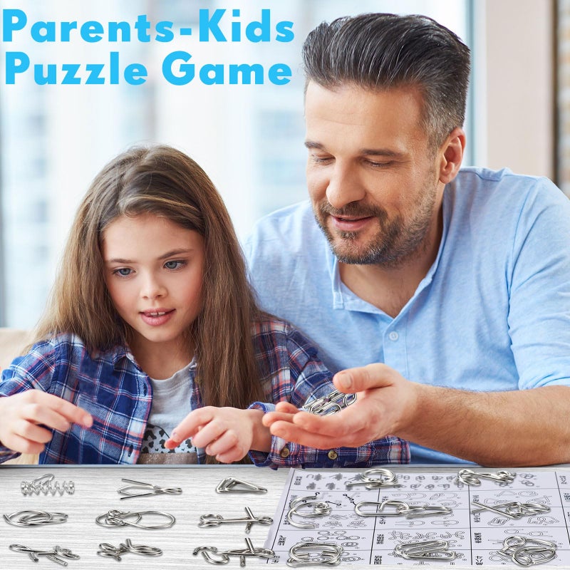 Shappy 72 Pcs Metal Brain Teaser Puzzle with Pouch Metal Puzzle for Adult Wire Brain Teasers Puzzles IQ Mind Puzzle Games Metal Puzzles Toy Bulk for Party Gifts Stocking Stuffers - Image 2