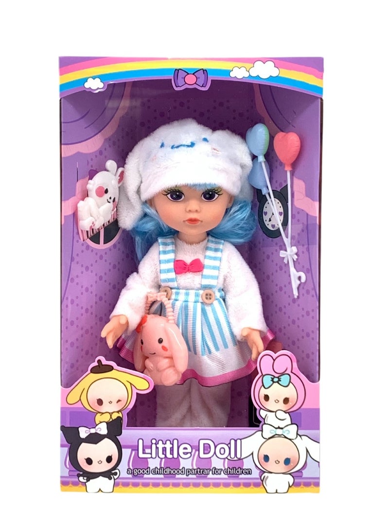 White Hat Doll Simulation Reborn Doll Vinyl Doll With Music, Lifelike Doll Lifelike Girl Toy Doll Clothes Suitable For Gifts Over 3 Years Old - Image 1