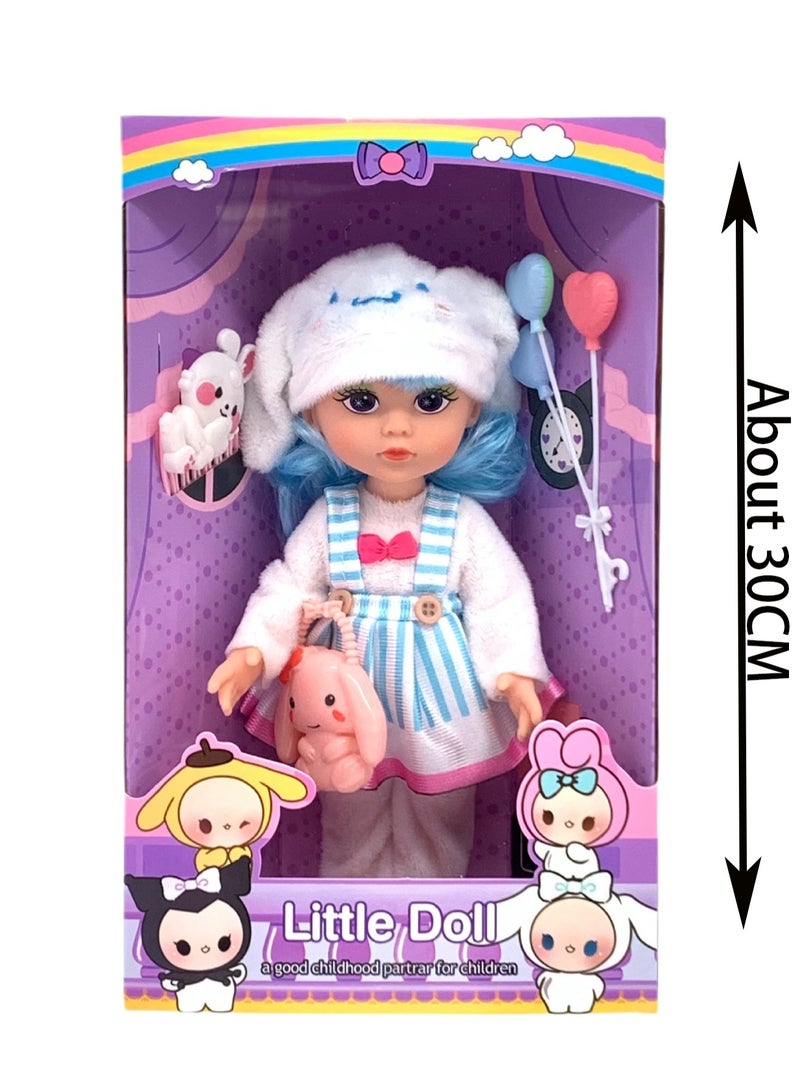 White Hat Doll Simulation Reborn Doll Vinyl Doll With Music, Lifelike Doll Lifelike Girl Toy Doll Clothes Suitable For Gifts Over 3 Years Old - Image 2