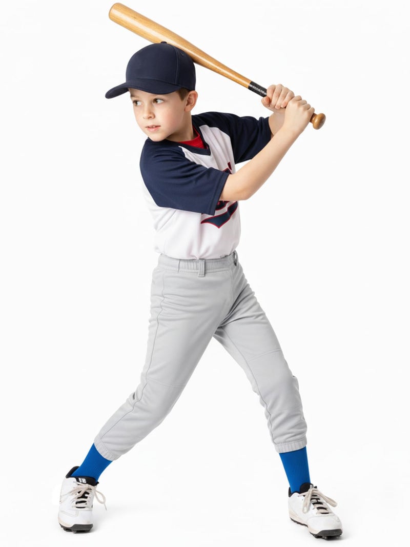 DEVOROPA 2T/3T/4T/5T to Big Kids Youth Boys Baseball Pants Girls Softball Pants Fast Pitch Tee Ball Practice Pants Pockets Grey 5T - Image 1