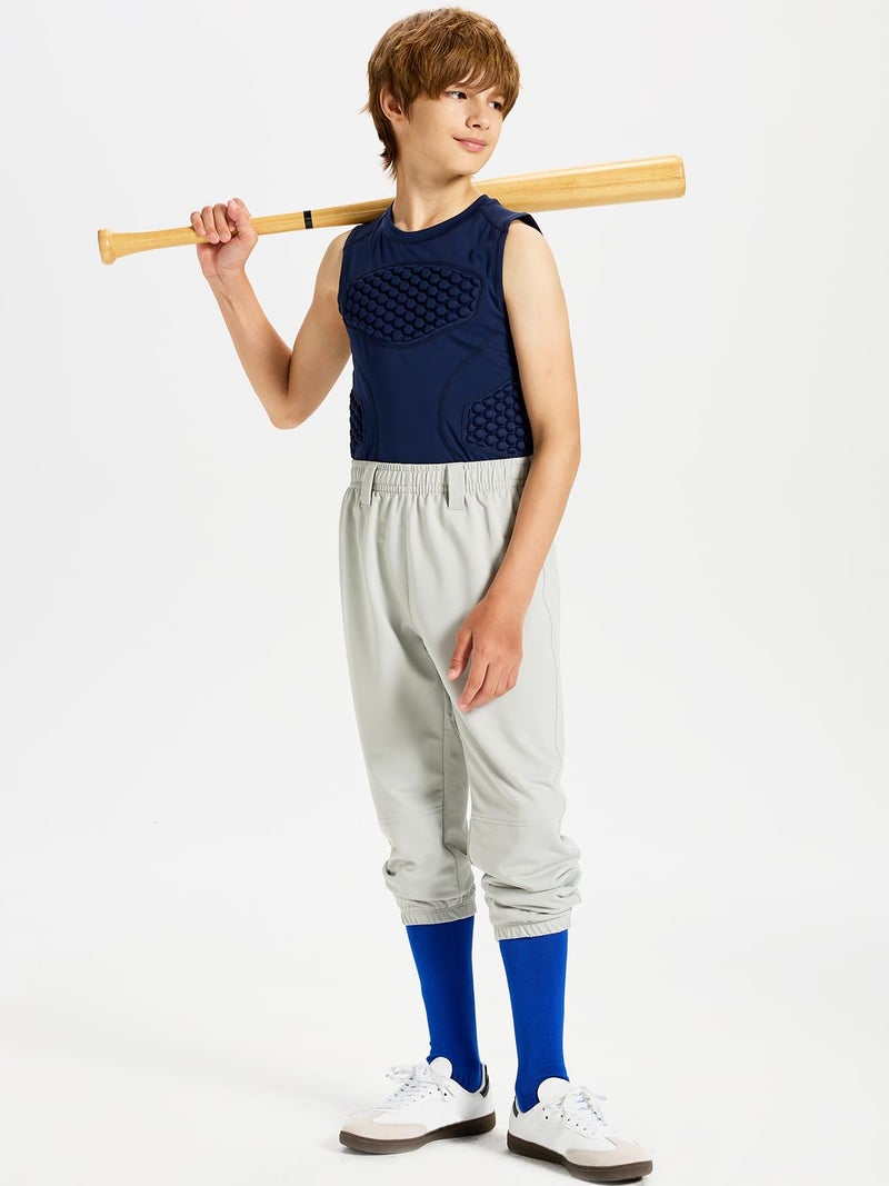 DEVOROPA 2T/3T/4T/5T to Big Kids Youth Boys Baseball Pants Girls Softball Pants Fast Pitch Tee Ball Practice Pants Pockets Grey 5T - Image 4