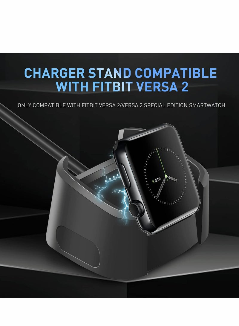 Excefore Replacement Charger Compatible with Fitbit Versa 2 Charger, Charger Dock Cradle Replacement USB Charging Cable Cord Charger Stand Adapter for Fitbit Versa 2 Charging Station - Image 2