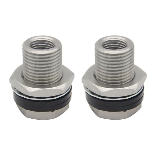 Fitvell Stainless Steel Bulkhead Fitting 1/4" NPT Female Bulked Coupler Thru-bulk Tank Fitting Connector 1-1/2" Length (pack of 2) - Image 1