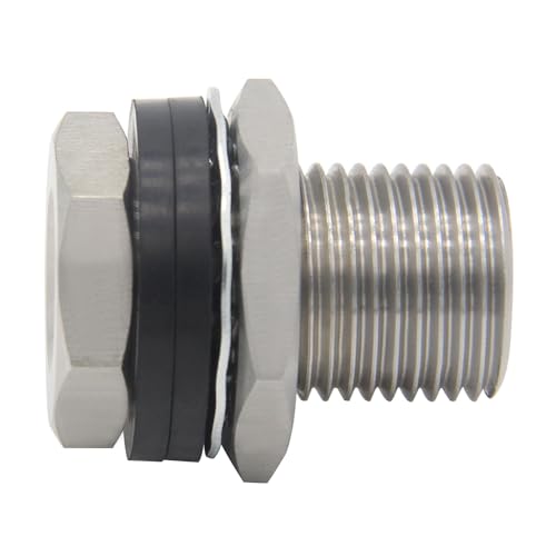 Fitvell Stainless Steel Bulkhead Fitting 1/4" NPT Female Bulked Coupler Thru-bulk Tank Fitting Connector 1-1/2" Length (pack of 2) - Image 3