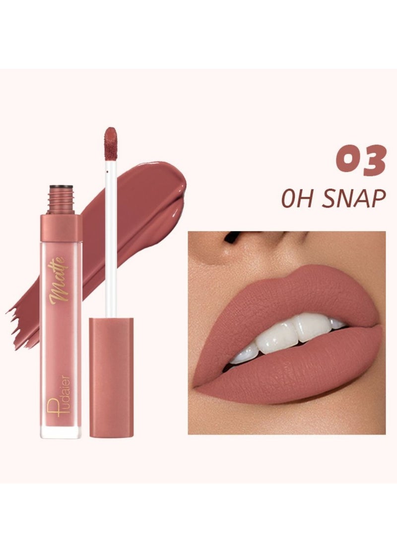 pudaier Pudaier Water Mist Liquid Lipstick: Rich Pigmentation & Hydrating Matte Finish Waterproof, Smudge-Proof, Long-Lasting Comfort – Shade 03#  - Image 1