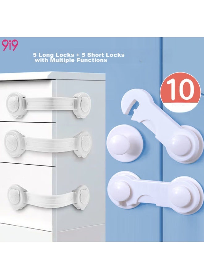 9i9 Anti-drawer Lock For Babies, Child Safety Lock, 10-pack, Infant Anti-pinch Door Lock, Long Lock, 22a236 - Image 1