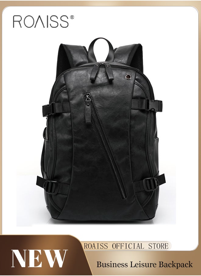 Large-Capacity Leather Backpack Men'S Daily Commuting School Business Fashion Versatile Waterproof Retro Computer School Bag - pzsku/Z84EA1B952617BB5DCDC6Z/45/_/1729310000/a8d2505d-f11f-4781-b6c7-26deaa9a1085