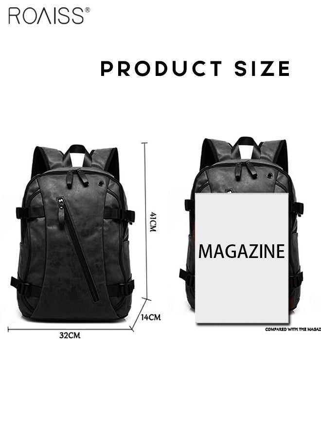 Large-Capacity Leather Backpack Men'S Daily Commuting School Business Fashion Versatile Waterproof Retro Computer School Bag - pzsku/Z84EA1B952617BB5DCDC6Z/45/_/1729662872/92a6d48d-f0a3-4f81-a7aa-6a156632fc2c