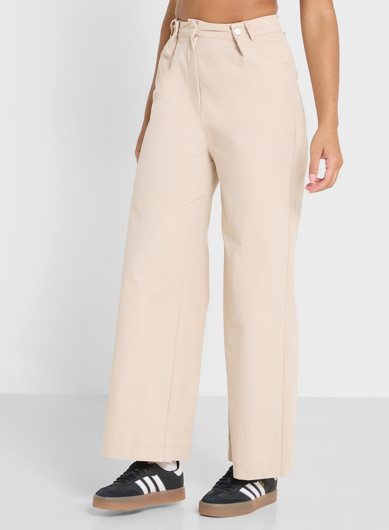 جينجر بنطلون كتان بقصة مستقيمة - Image 1