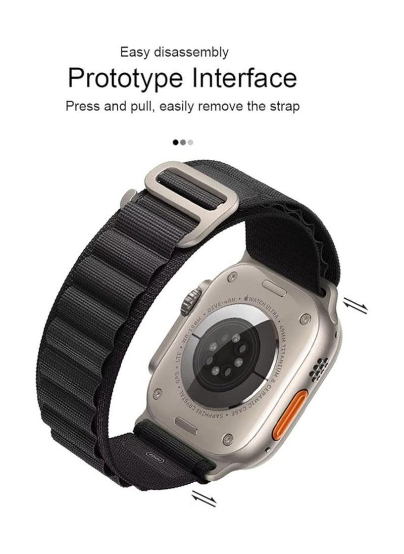 ULHYC - Alpine Loop Nylon Band for Apple Watch Ultra,Two Textile Layers Woven Strap Titanium G-Hook Sport Straps for Iwatch Series 8/7/6/5/4/3/2/1/SE - Image 1