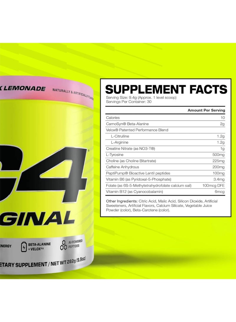 سيلوكور مسحوق الطاقة C4 الأصلي قبل التمرين للرجال والنساء - مع الكرياتين، الكافيين، معزز أكسيد النيتريك، السيترولين وبيتا ألانين - ليمونادة وردية - 30 حصة (قد يختلف التعبئة) - Image 2
