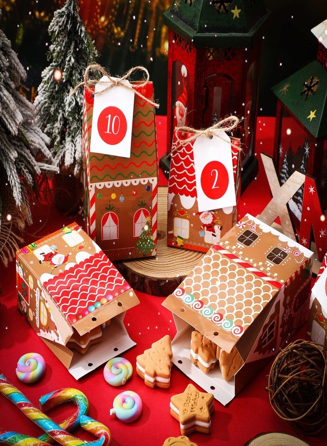 Woanger 24 Empty Advent Calendar Boxes to Fill, Christmas DIY Advent Calendar 24 Days Countdown Gift Xmas Gingerbread House Candies Treats Boxes for 2026 Xmas Holiday Decor(Fresh Style) - Image 4