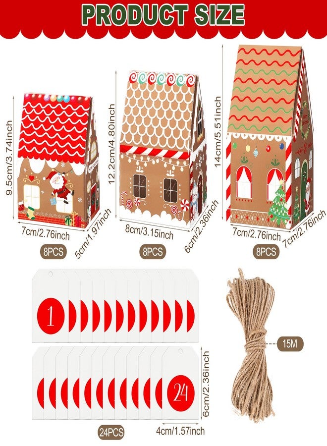 Woanger 24 Empty Advent Calendar Boxes to Fill, Christmas DIY Advent Calendar 24 Days Countdown Gift Xmas Gingerbread House Candies Treats Boxes for 2026 Xmas Holiday Decor(Fresh Style) - Image 2