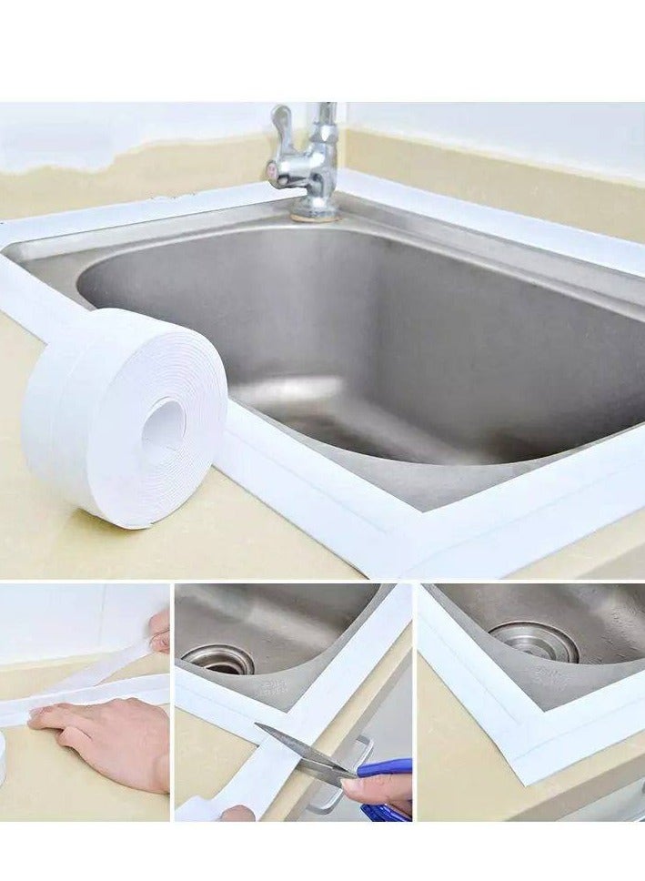Self Adhesive Bathroom Waterproof Mouldproof Sealing Tape Wall Mounted Sealant Tape for Bathtub Cracks Walls 3M Length 2cm Width - Image 1