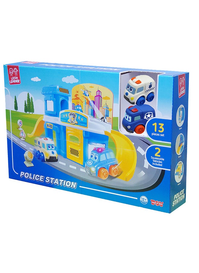 Happy Kids - Little Learners Police Station Playset - Realistic Pretend Play Toy With Vehicles - Image 1