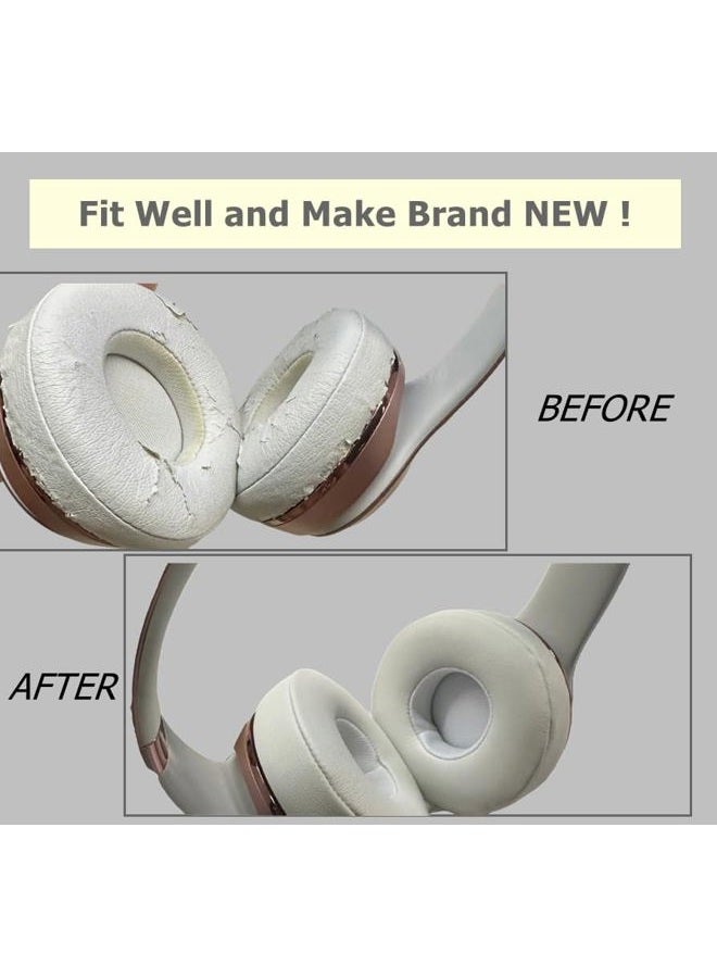 Cypher.V Replacement Earpad Cover, Ear Cushion Pads Compatible with Solo 2.0 3.0 Wireless Headphones by Dr. Dre 1 Pair (White) - Image 4