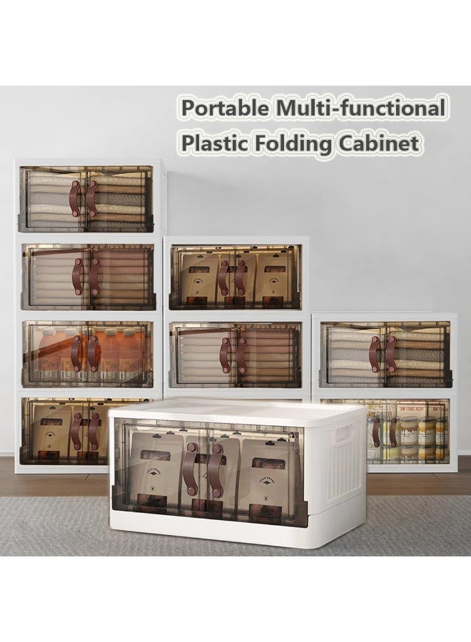 اليسا صندوق تخزين درج سطح المكتب البلاستيكي لمستحضرات التجميل والملابس والألعاب صندوق تخزين قابل للطي والتكديس خزانة تخزين منظم الملفات لغرفة المعيشة وغرفة النوم والمطبخ والحمام والمكتب تخزين قطعة واحدة - Image 4