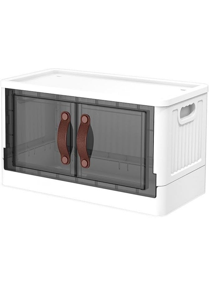 اليسا صندوق تخزين درج سطح المكتب البلاستيكي لمستحضرات التجميل والملابس والألعاب صندوق تخزين قابل للطي والتكديس خزانة تخزين منظم الملفات لغرفة المعيشة وغرفة النوم والمطبخ والحمام والمكتب تخزين قطعة واحدة - Image 1