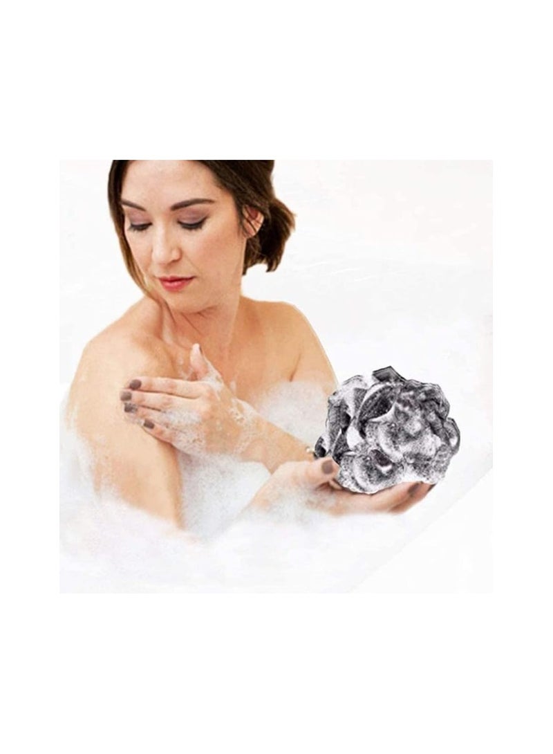 BEAUTY PLUS 4 قطع لوفة استحمام منزلية فائقة التقشير، إسفنجة استحمام، فرشاة شبكية، كرة فرك سبا - Image 5