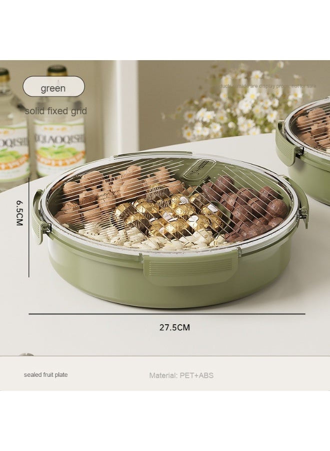 NIBEMINENT Divided Serving Tray with Lid and Handle Fruit Containers for Fridge Snack Box Container Divided Storage Box for Platters for Serving Food Outdoor Party Snack Cracker and Spice Organizer  - Image 1