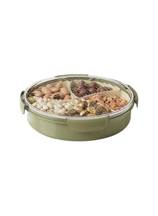 NIBEMINENT Divided Serving Tray with Lid and Handle Fruit Containers for Fridge Snack Box Container Divided Storage Box for Platters for Serving Food Outdoor Party Snack Cracker and Spice Organizer  - Image 3