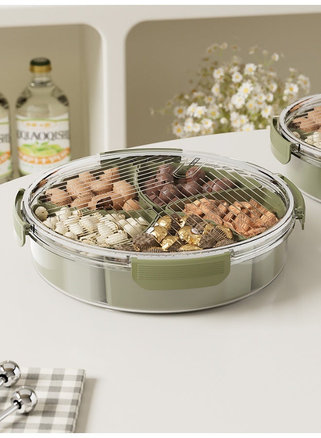 NIBEMINENT Divided Serving Tray with Lid and Handle Fruit Containers for Fridge Snack Box Container Divided Storage Box for Platters for Serving Food Outdoor Party Snack Cracker and Spice Organizer  - Image 5