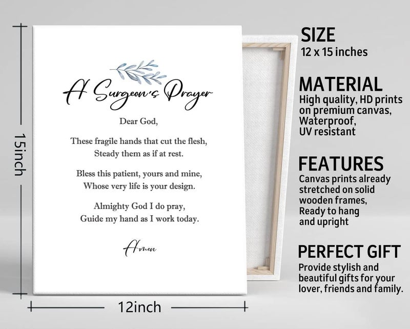 WKYAER Surgeon's Prayer Canvas Wall Art - Image 3