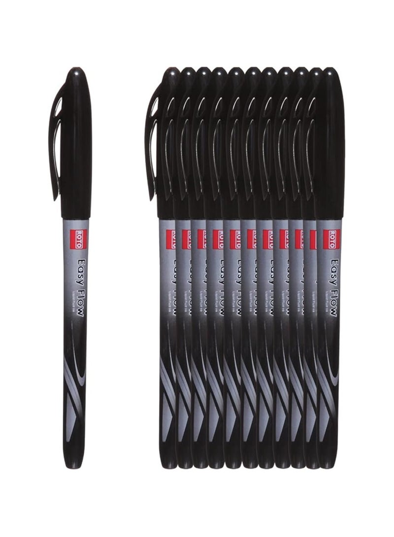 Generic Roto Easy Flow Ballpoint Pen 1.0 mm, Set of 12 - Black  - Image 1