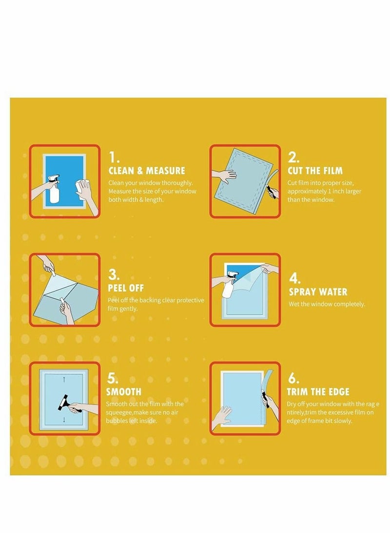 Excefore فيلم نافذة خصوصية مزخرف ملون قابل للإزالة بدون لاصق ملصق زجاج ثلاثي الأبعاد على شكل فراشة مزخرف للمكتب المنزلي ودراسة الأطفال وغرفة الاجتماعات (50x 200 سم) - Image 5