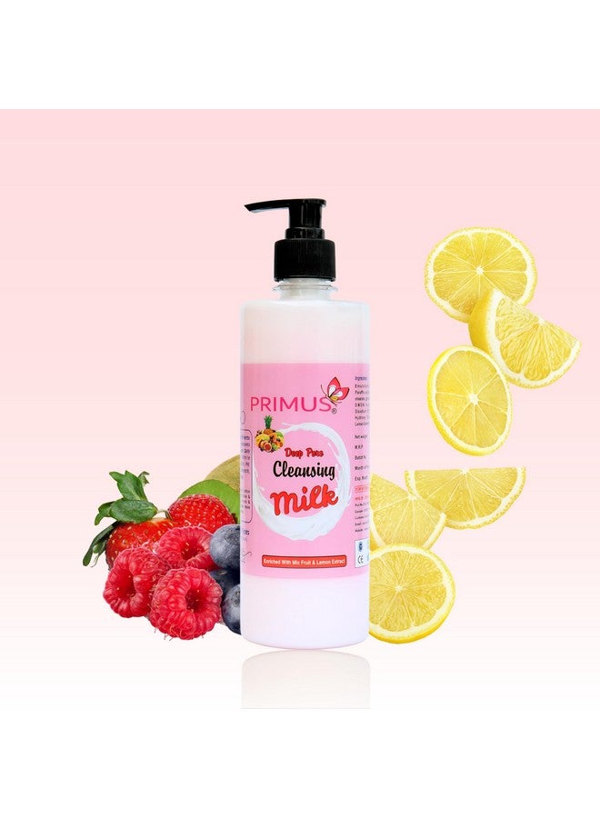 Primus Mix Fruit Cleansing Milk Enriched With Vitamin C & Lemon Extracts | Ultra Clean & Refreshing | Cleansing Milk For Face Makeup Remover | 500 ml - Image 3