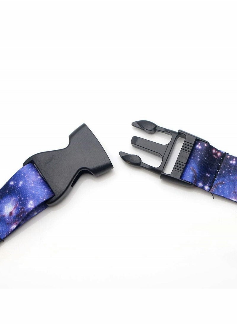 Y&D Lanyard Strap, Soft Fabric Neck Card Holder Keychain Strap Keys Lanyards ID Cell Phones Bags Accessories Quick Release Detachable Buckle, Purple Starry Sky Style  - Image 5