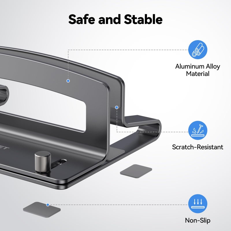 TECKNET Vertical Laptop Stand, Adjustable Aluminum Laptop Stand (Fits Up to 17.3"), Space-Saving Vertical Stand with Non-Slip & Scratch-Resistant Silicone, Compatible with MacBook Pro/Air, Dell, HP - Image 4