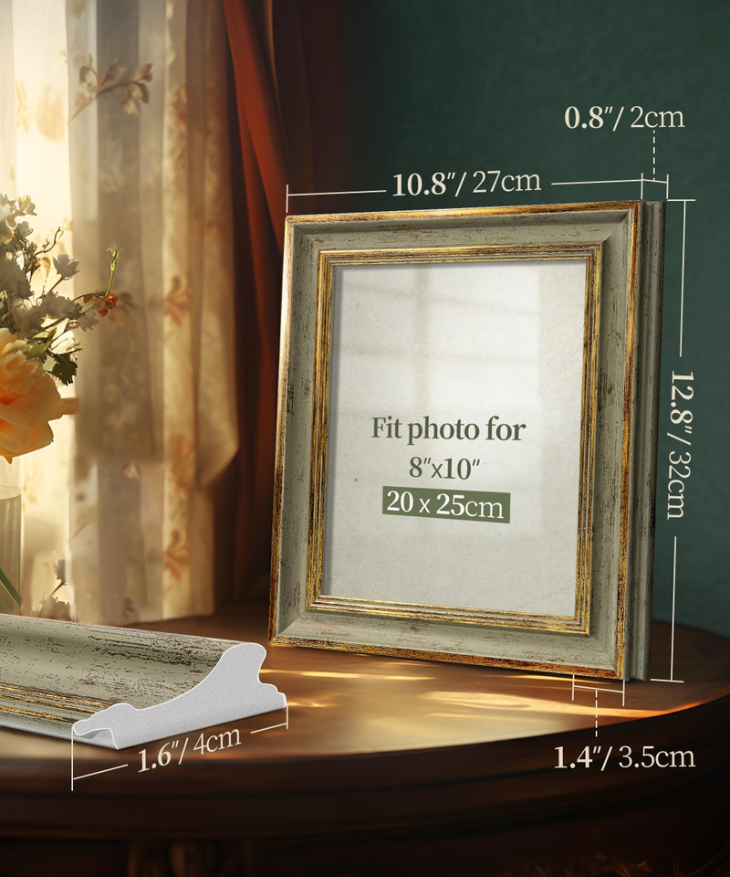 Afuly 8x10 Picture Frame Vintage Photo Frames 8 by 10 Picture Frames Retro Distressed Family Frames Wall Desktop Display, Unique Anniversaries Birthday Gifts for Mom Grandma Women - Image 3