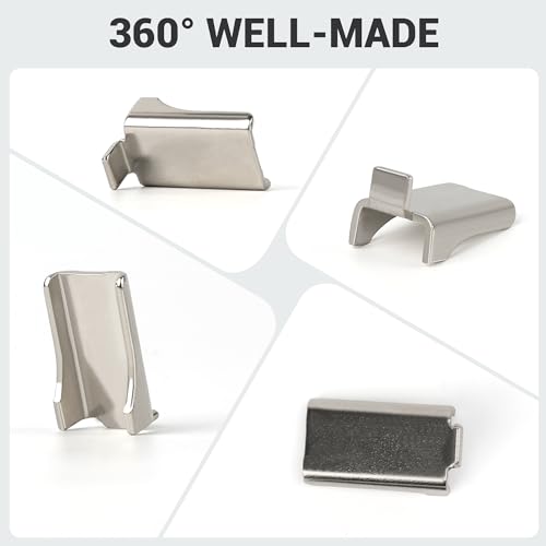 AOTHOTOP Shelf Support Clips Metal Shelf Clips for Adjustable Shelf Brackets Metal Shelving Kitchen Study Partition Cabinet Heavy Duty Stainless Steel Shelf Clips Silver 20 Pcs - Image 2