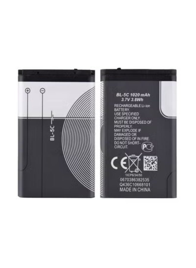 TIGER High-Quality Replacement Battery for Nokia BL-5C – Rechargeable Lithium-Ion Battery with Long-Lasting Backup Power | Compatible with Classic Nokia Phones | Safe, Durable Internal Battery with Fast Charging Support | Ideal for Daily Use & Emergency Power - Image 1