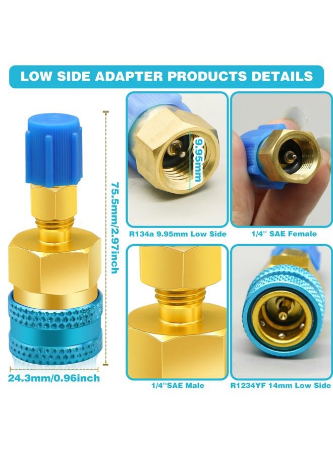 CANIPHA 2Pcs R1234yf to R134a Adapter, Quick Couplers Kit R1234yf Refrigerant Recharge Kit, High/Low Side R134a to R1234yf Adapters for R1234yf/R134a Car Ac Refrigerant System Evacuation Recharging, Red, Blue - Image 3