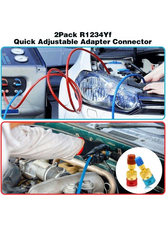 CANIPHA 2Pcs R1234yf to R134a Adapter, Quick Couplers Kit R1234yf Refrigerant Recharge Kit, High/Low Side R134a to R1234yf Adapters for R1234yf/R134a Car Ac Refrigerant System Evacuation Recharging, Red, Blue - Image 4