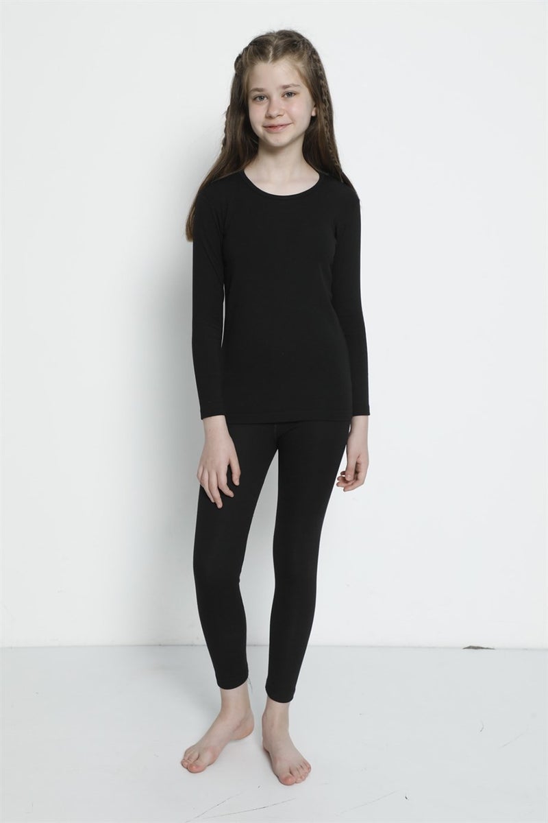 Arma Yıldız Girl Black Bottom Top Thermal Set Underwear  - Image 1