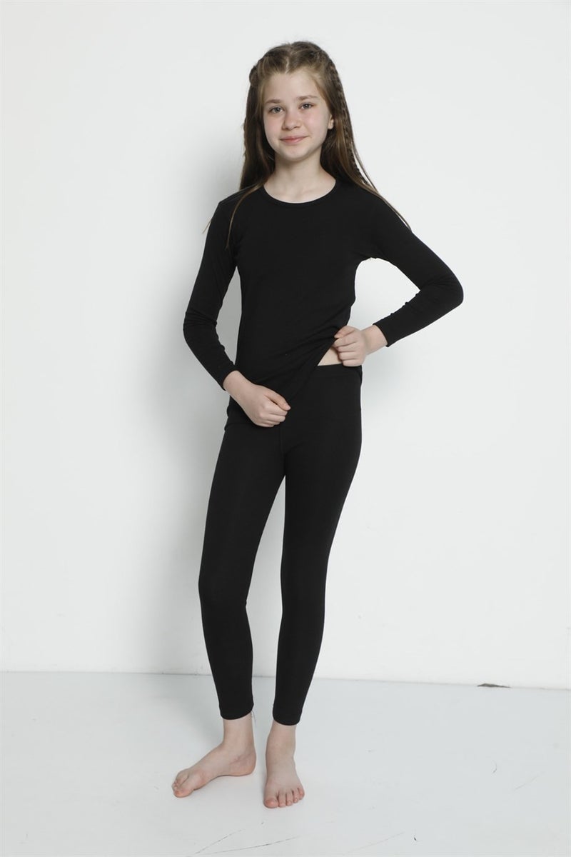 Arma Yıldız Girl Black Bottom Top Thermal Set Underwear  - Image 3