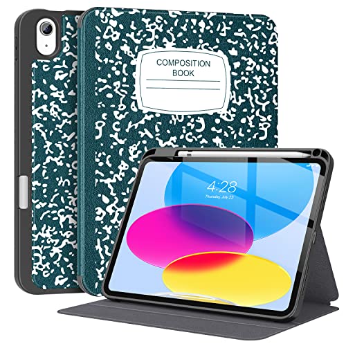 Supveco Case for ipad 10th Generation 10.9 Inch 2022 with Pencil Holder-[Multi Viewing Angles+Auto Wake/Sleep], Premium Folio Stand Case with Soft TPU Back Cover for iPad 10th Gen 2022-Teal - Image 1