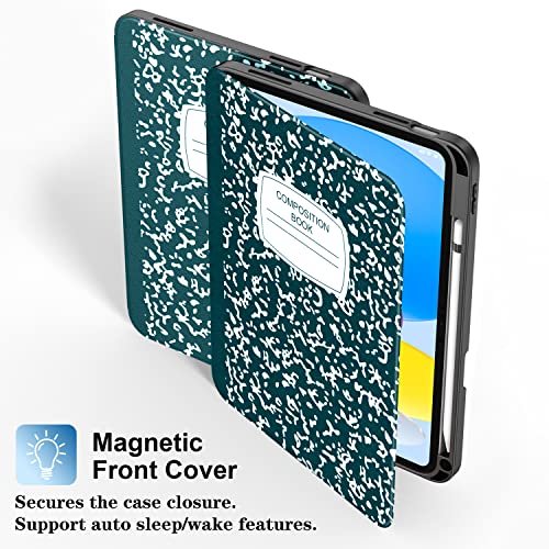 Supveco Case for ipad 10th Generation 10.9 Inch 2022 with Pencil Holder-[Multi Viewing Angles+Auto Wake/Sleep], Premium Folio Stand Case with Soft TPU Back Cover for iPad 10th Gen 2022-Teal - Image 4