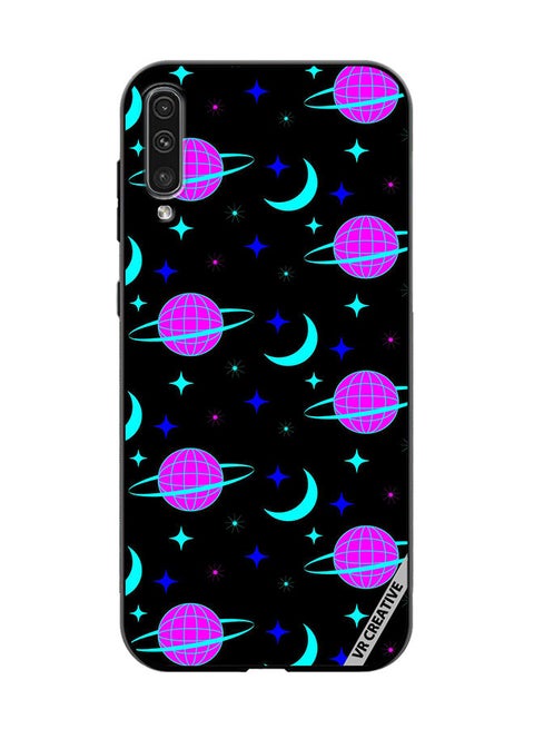 Protective Case Cover For Samsung Galaxy A70/A70s Pattern On Black Design Multicolour