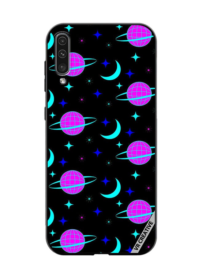 Protective Case Cover For Samsung Galaxy A70/A70s Pattern On Black Design Multicolour