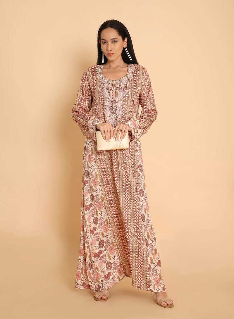 HANA & SARA unique long arabic kaftan jalabiya dress for womens - Image 1